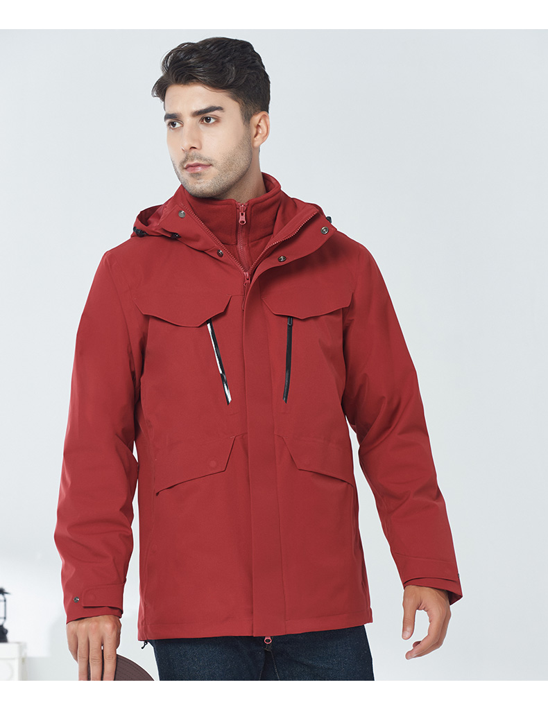 Coral fleece liner three-in-one windproof and waterproof mountaineering clothing detachable assault jacket Z18-Y2318