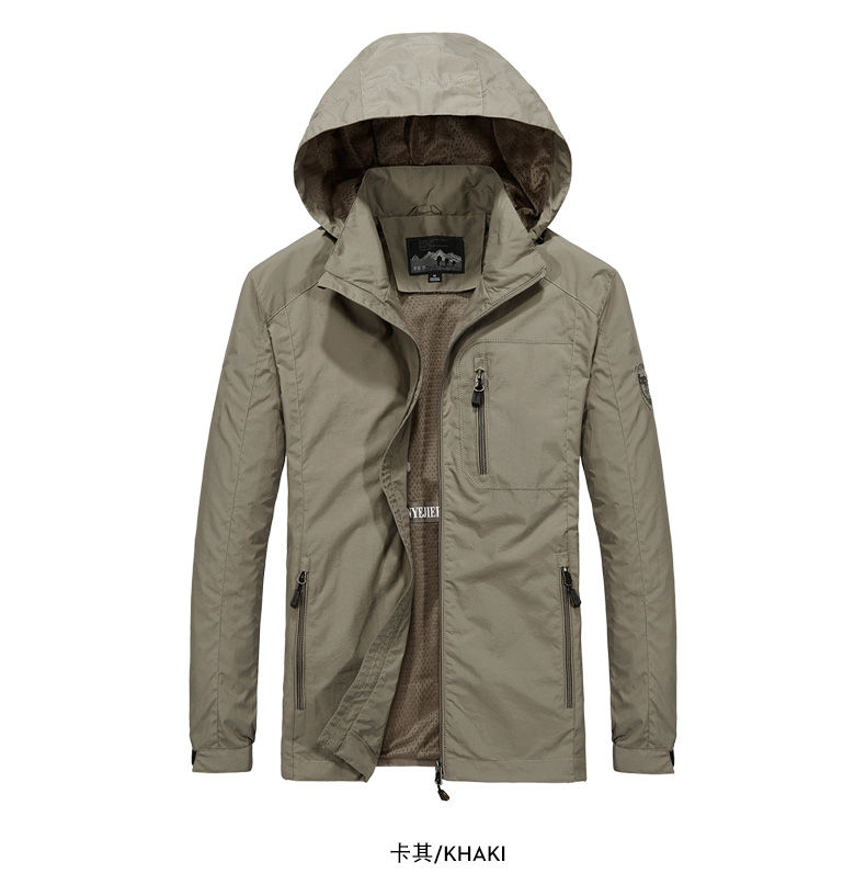 Outdoor men windproof jacket with detachable hood KC1-8689