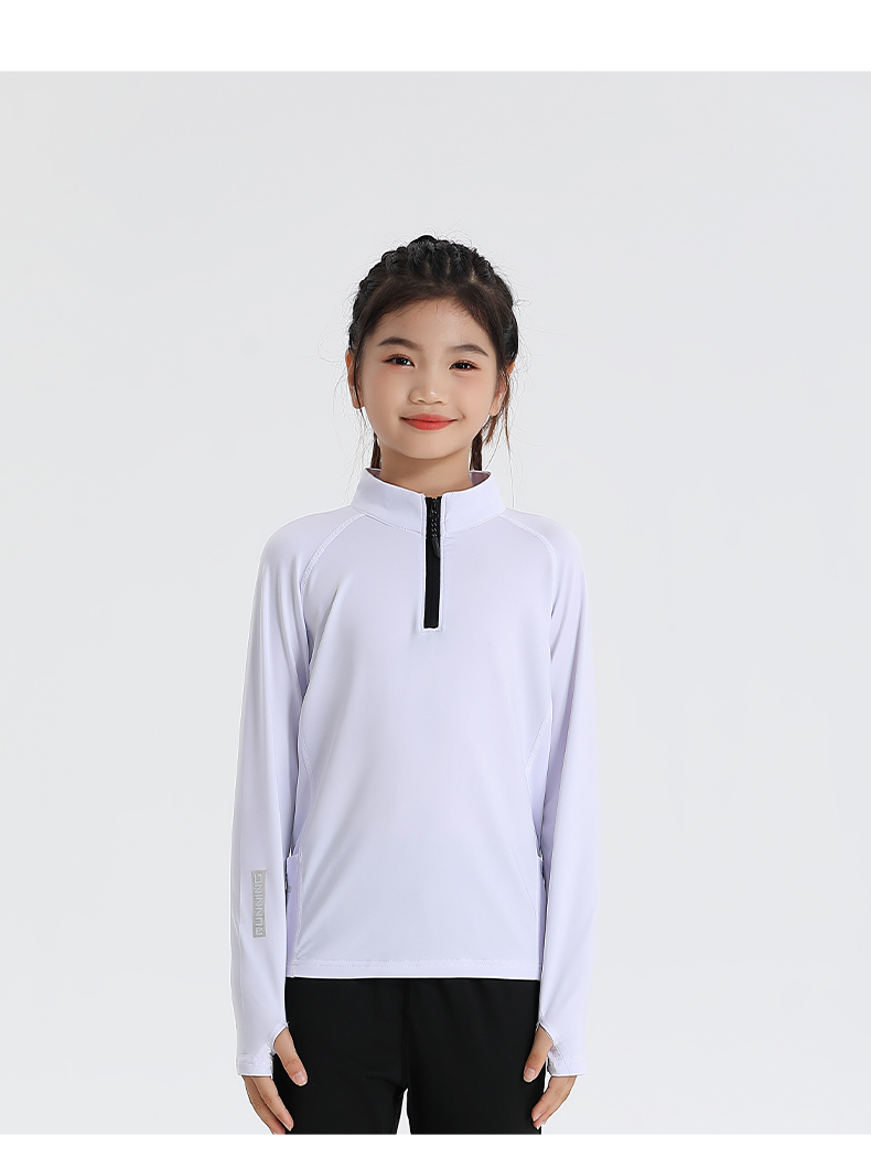 Fitness quick-drying fitness small high collar half zip training long sleeve (European size) GB3-9792