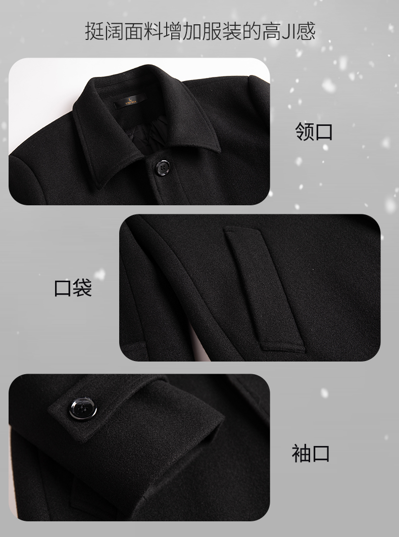 Business mid-length woolen coat for men DY7-1891A