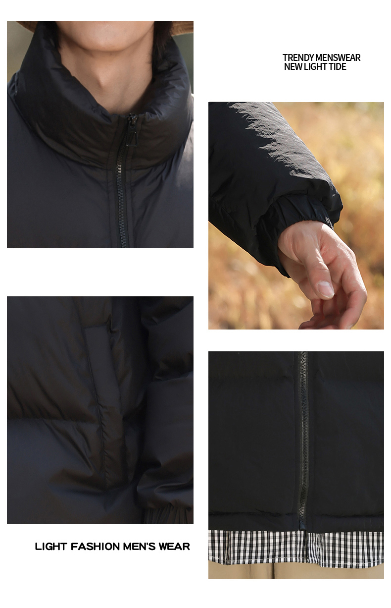 New national standard 90 white duck down color matching stand collar down jacket couple thickened bread coat KA2-8601F