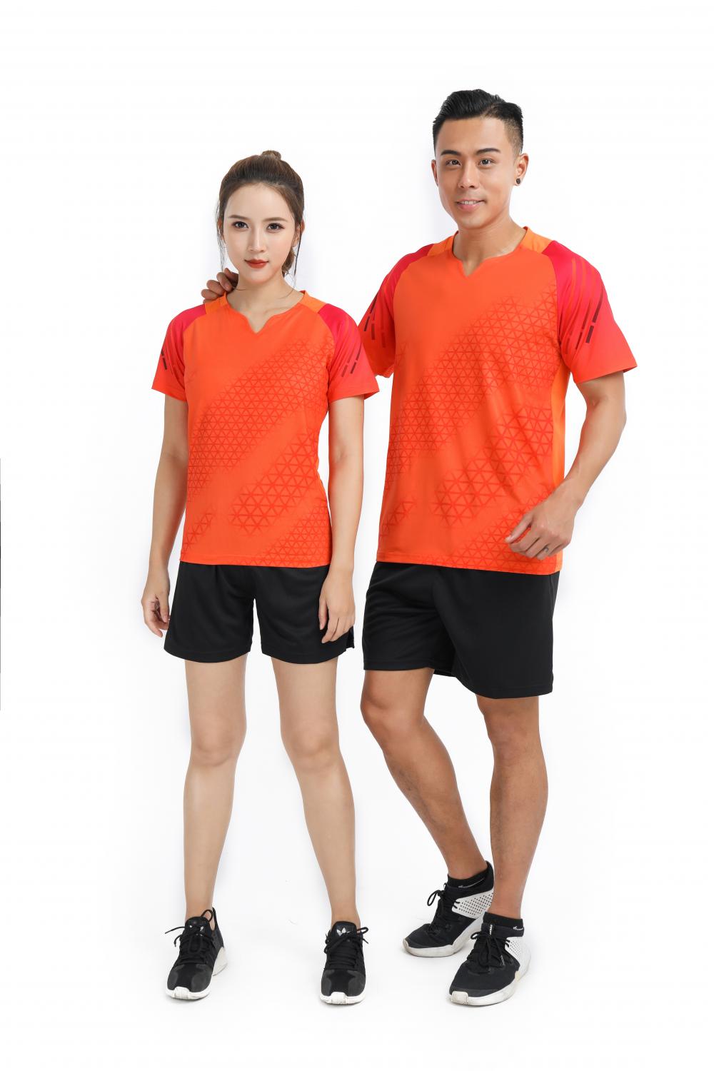 Polyester-spandex pinhole fabric V-neck outdoor sports short-sleeved top GB8-2903 for women