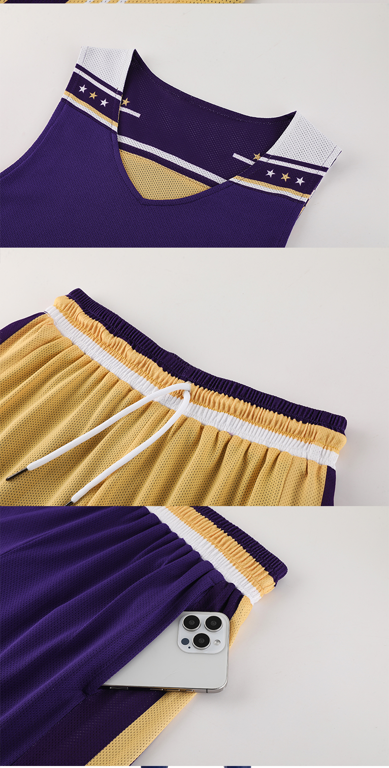 220g American style double-sided small jacquard training sports basketball uniform GY2-B011