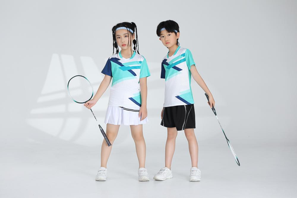 Polyester-spandex jacquard sports quick-drying training suit badminton suit 120-1895 children