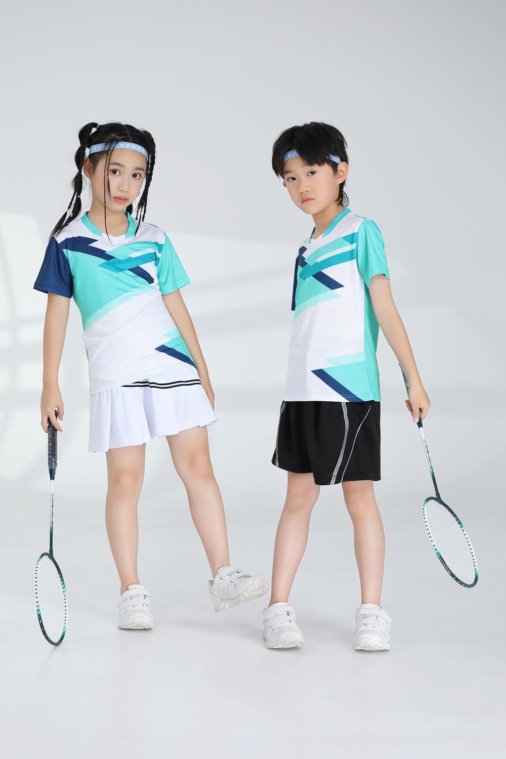 Polyester-spandex jacquard sports quick-drying training suit badminton suit 120-1895 children