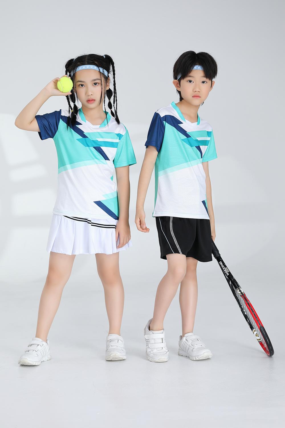 Polyester-spandex jacquard sports quick-drying training suit badminton suit 120-1895 children