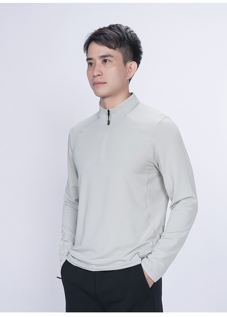 210g4D bay pattern jacquard long sleeve T-shirt KD4-88153