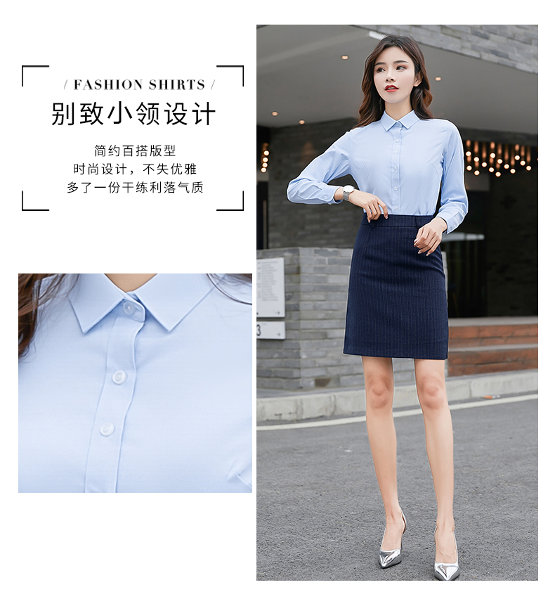 Business small collar long sleeve shirt female 180-999 female long sleeve