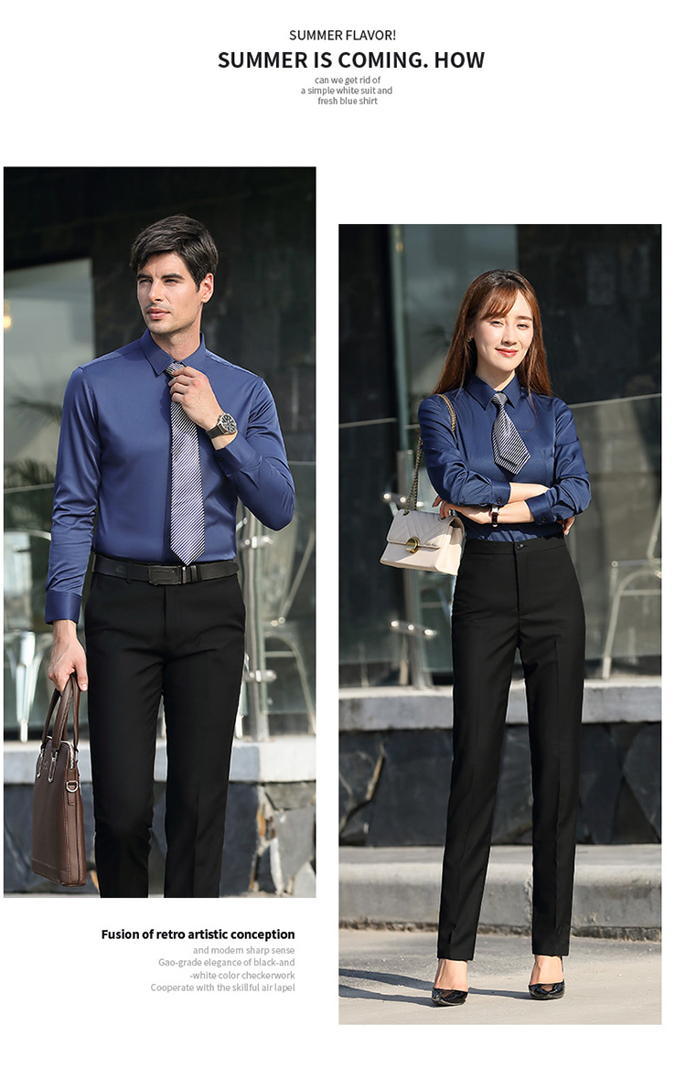 Professional plain solid color long-sleeved shirt DQ1-9801 men