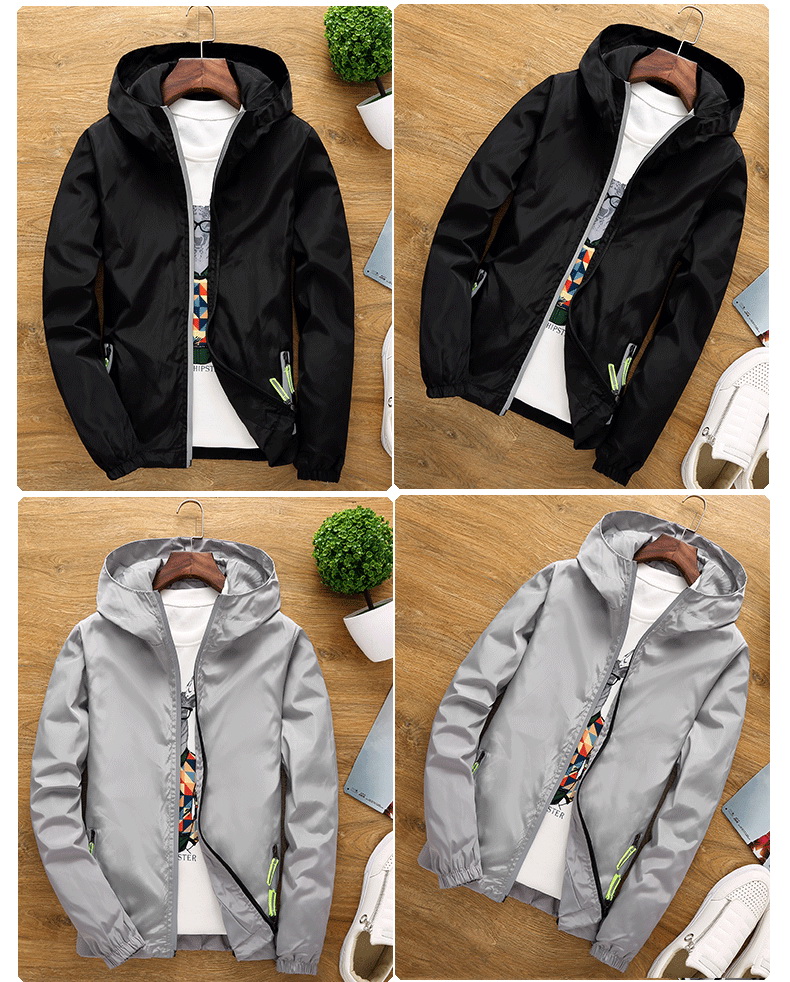 Reflective zipper jacket B17-8811