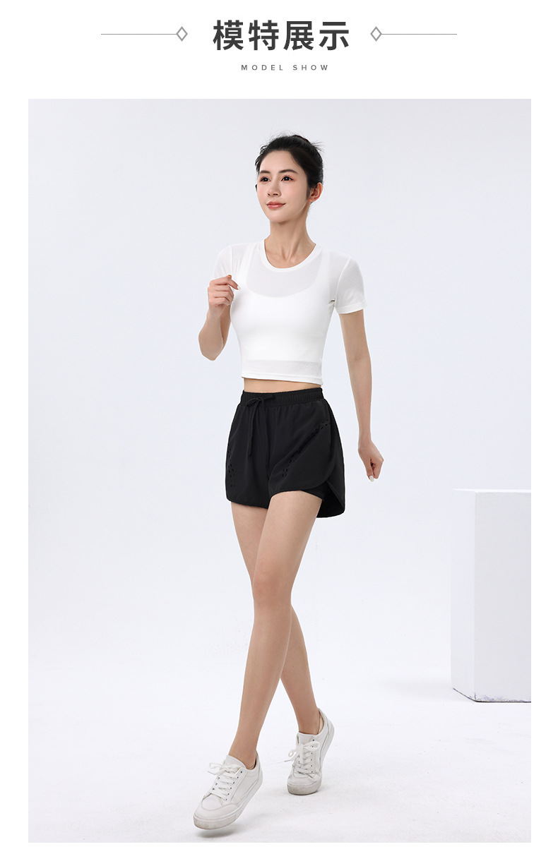 Four-sided stretch anti-exposure breathable sports women shorts 176-B2208