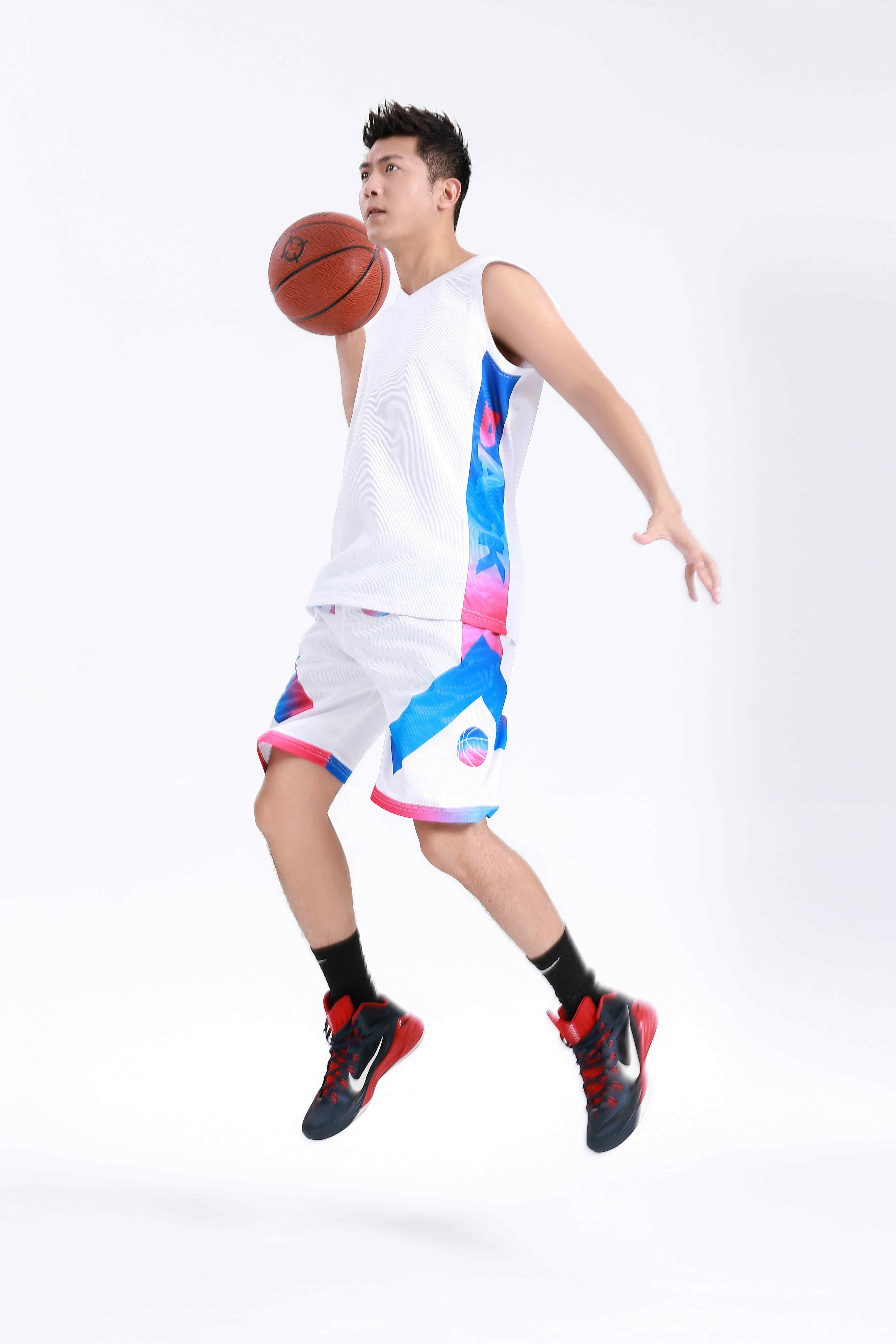 Side printed letters basketball uniform suit adult GY6-8450