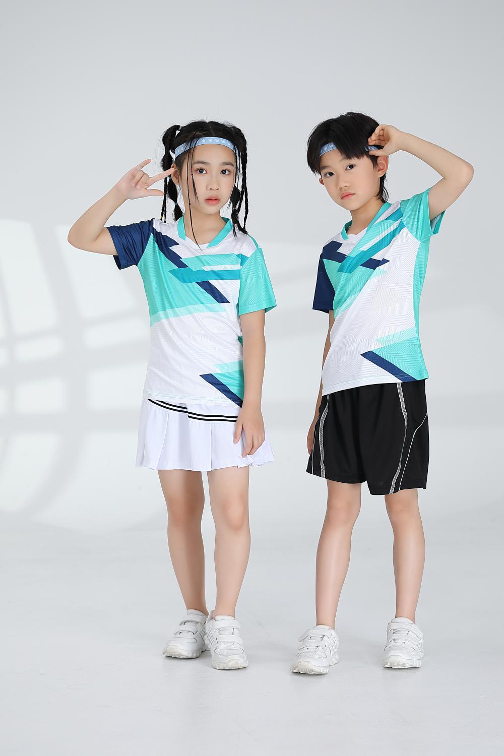 Polyester-spandex jacquard sports quick-drying training suit badminton suit 120-1895 children