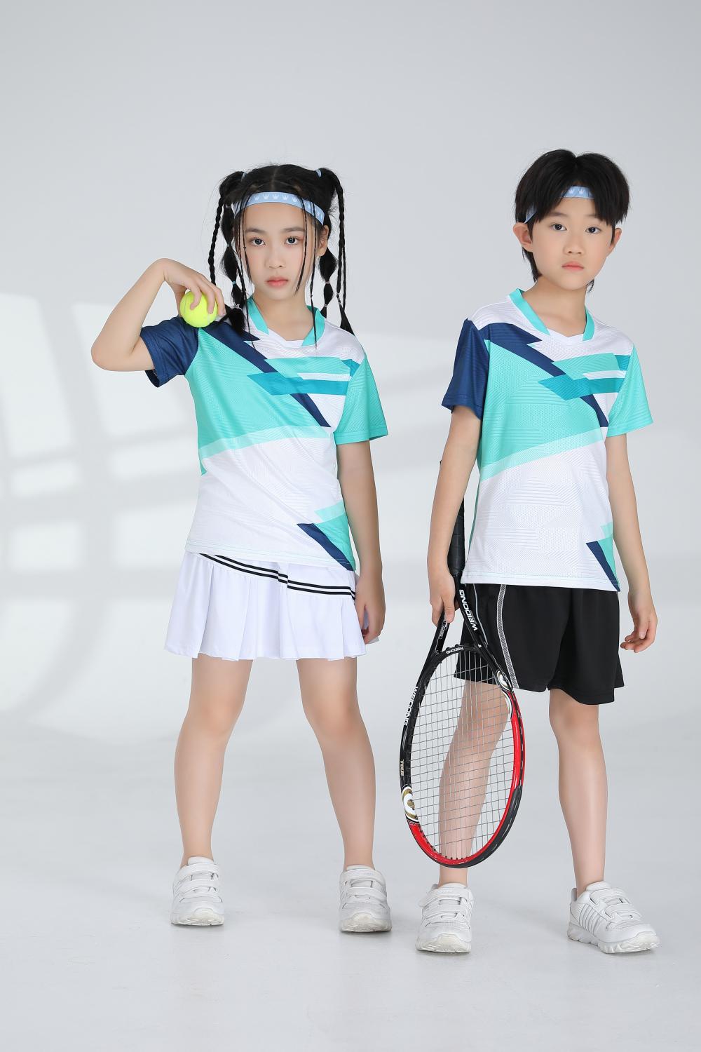 Polyester-spandex jacquard sports quick-drying training suit badminton suit 120-1895 children