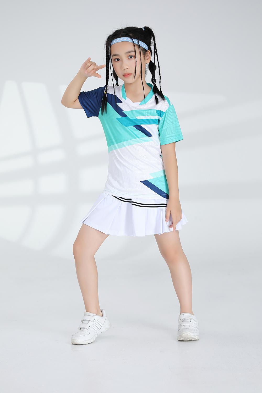 Polyester-spandex jacquard sports quick-drying training suit badminton suit 120-1895 children