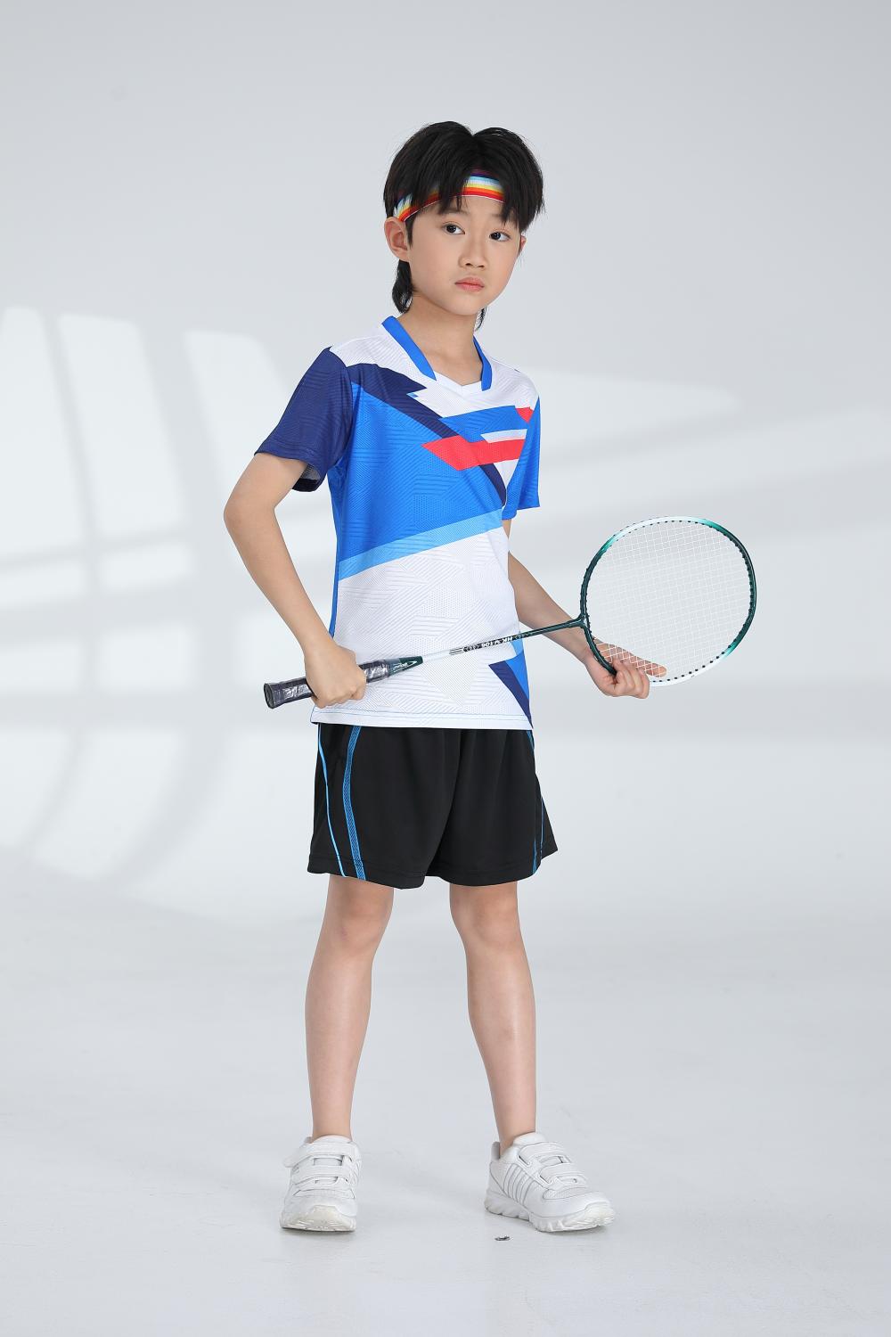 Polyester-spandex jacquard sports quick-drying training suit badminton suit 120-1895 children