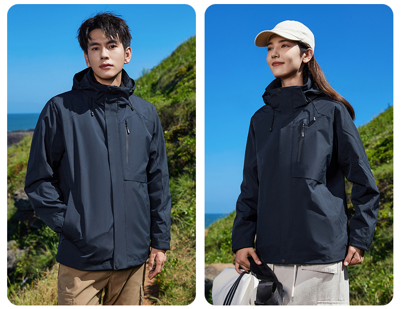 Warm and windproof polar fleece liner graphene three-in-one disassembly jacket KP1-79816 women