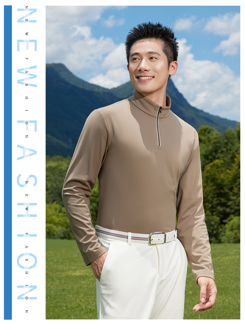 240g carbon velvet environmentally friendly heating half chest zipper long sleeve functional shirt GJ11-8831