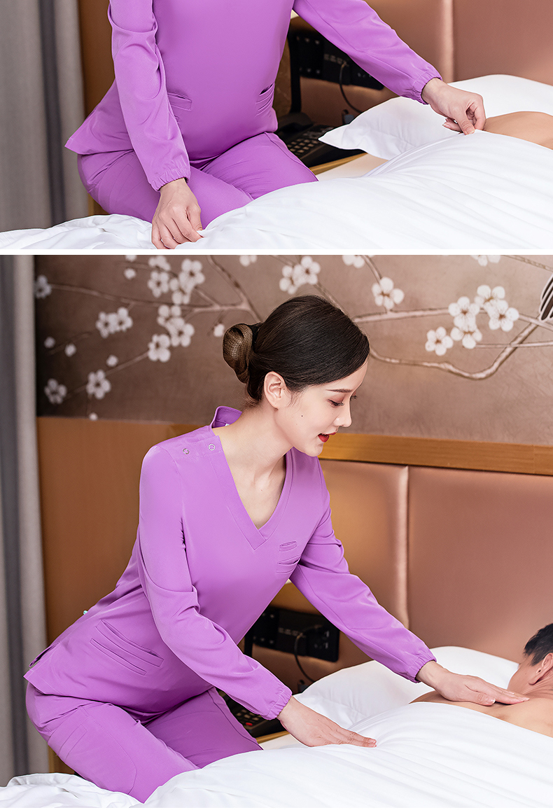 Solid color technician uniform long sleeve suit H10-24022