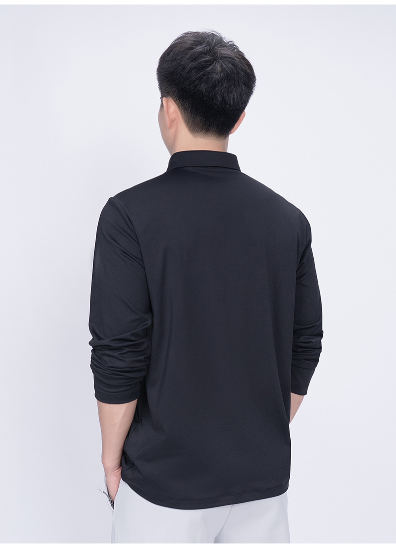 Cool running double skin grinding solid color lapel long sleeve KD4-8903