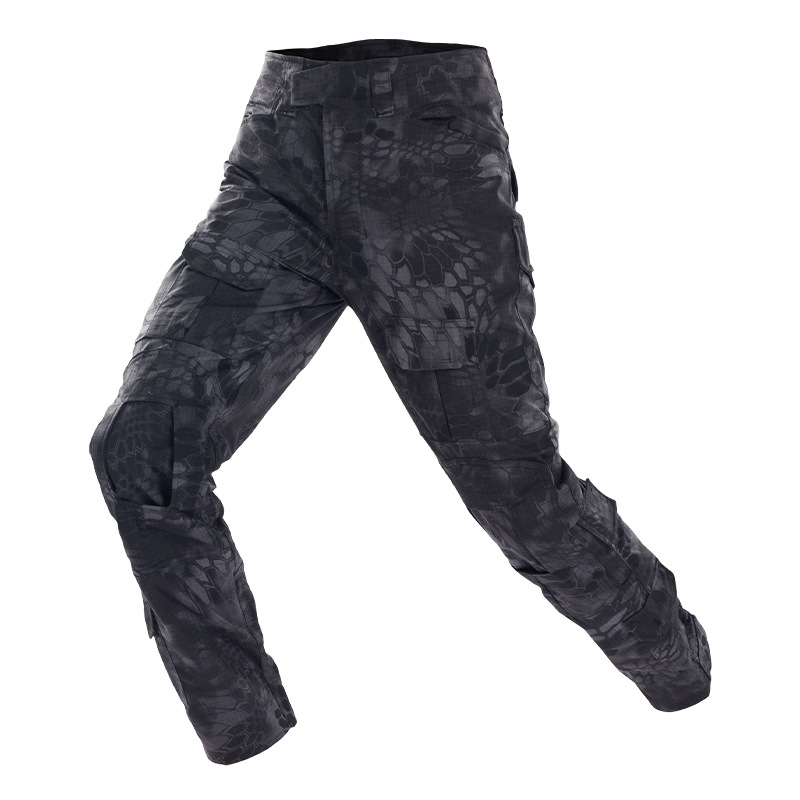 Outdoor camouflage knee-pad trousers men trousers training suit general style H24-291115