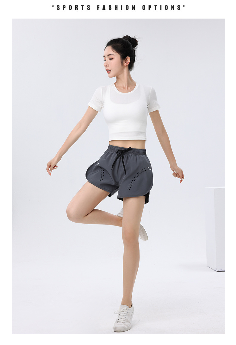 Four-sided stretch anti-exposure breathable sports women shorts 176-B2208