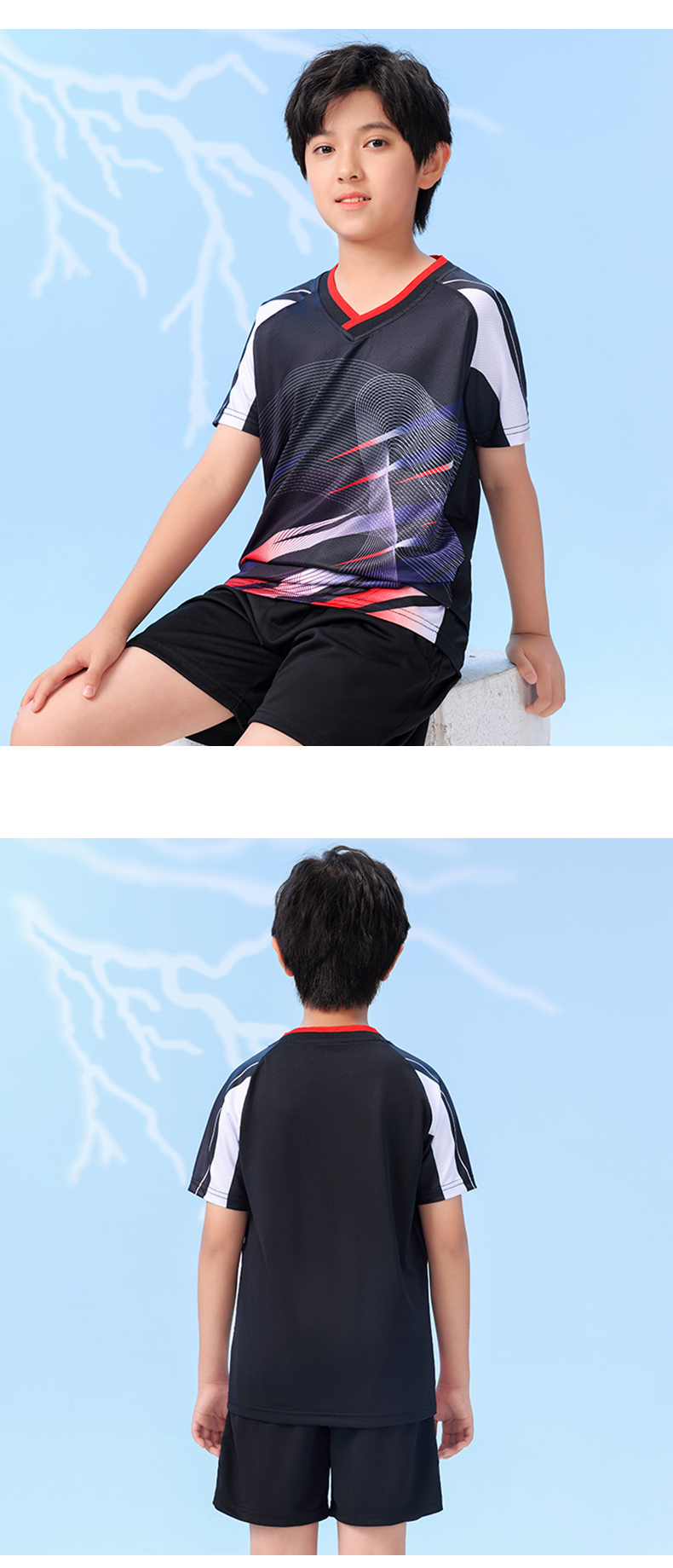 Men short-sleeved quick-drying badminton competition suit top GB7-272 adult