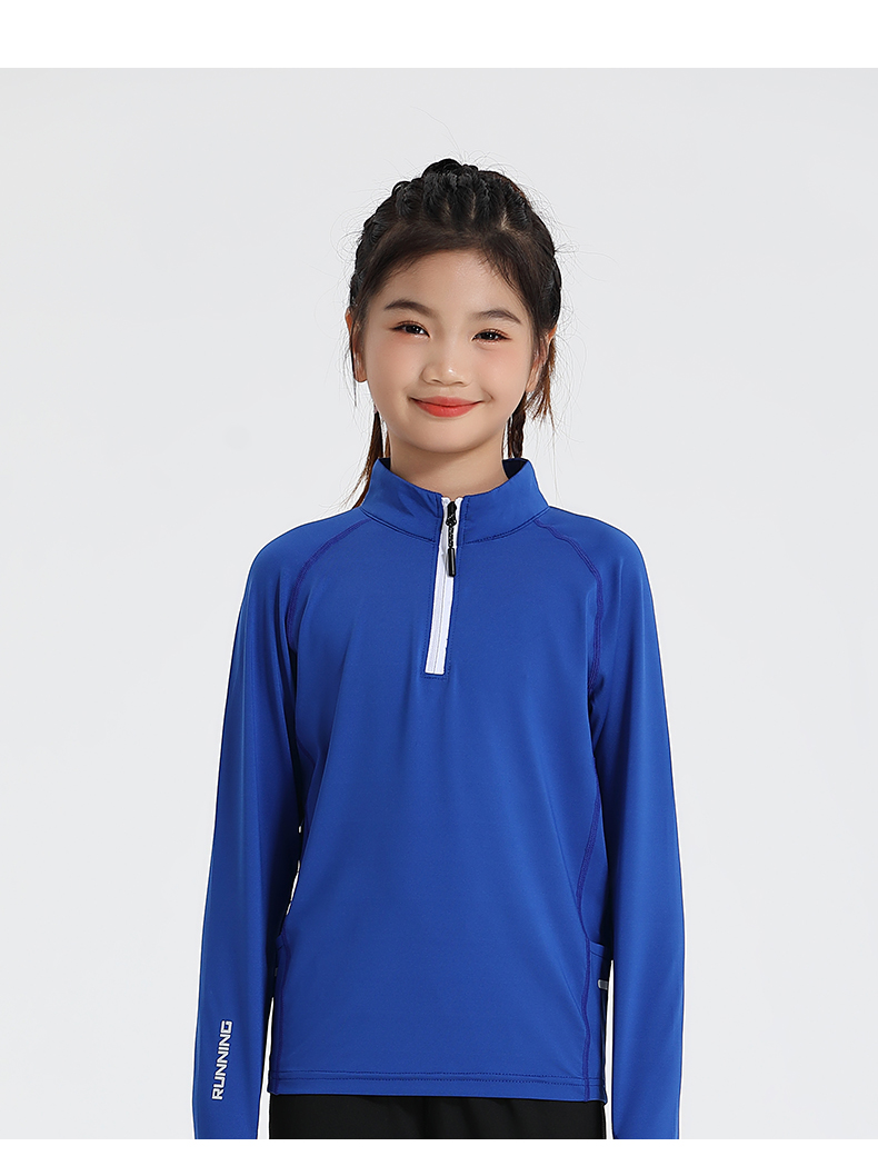 Fitness quick-drying fitness small high collar half zip training long sleeve (European size) GB3-9792