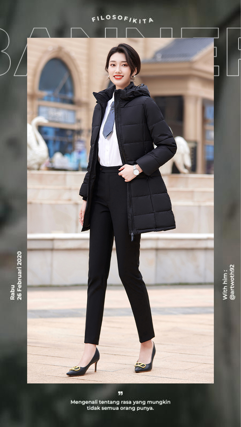 Business thick down jacket mid-length women model DY7-252 women model