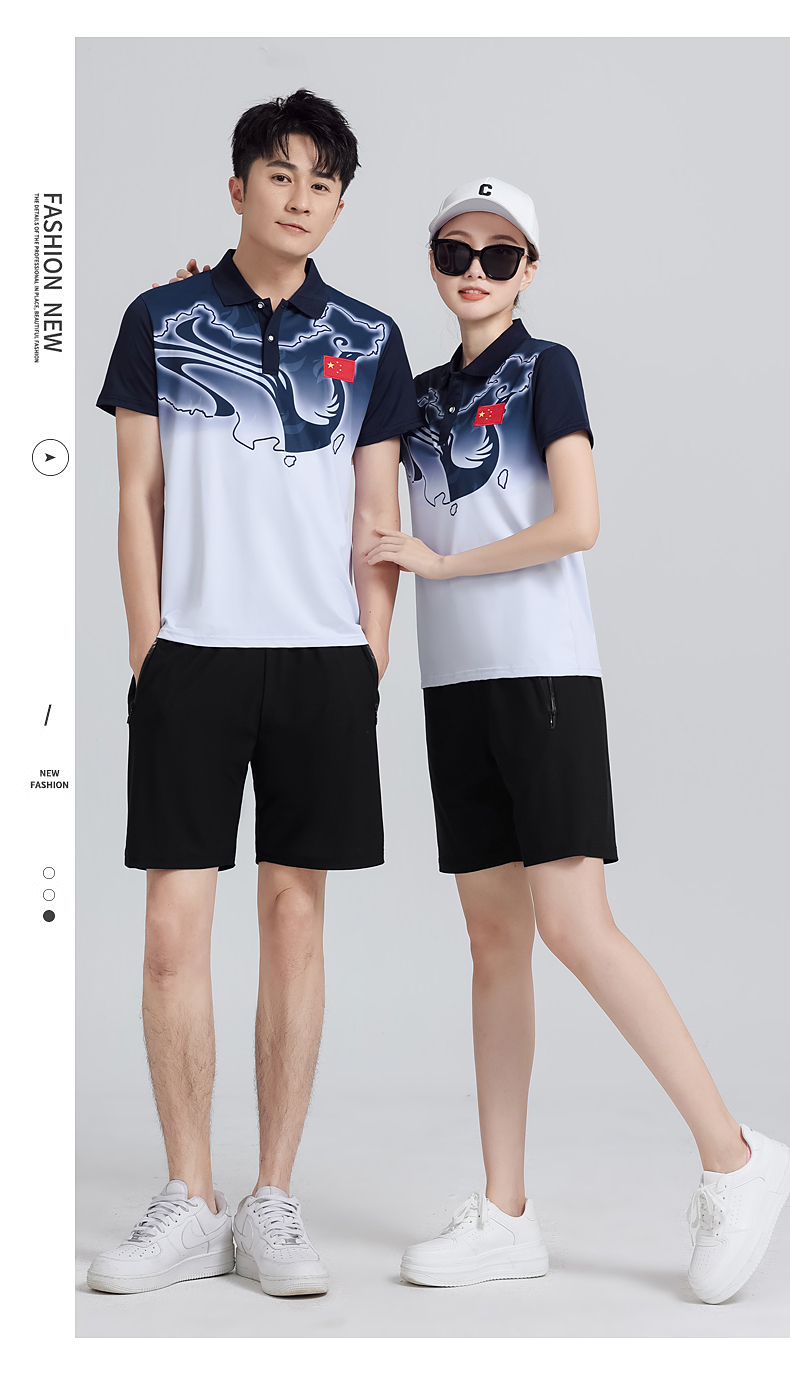 Comfortable and breathable couple sportswear shorts set KC3-555