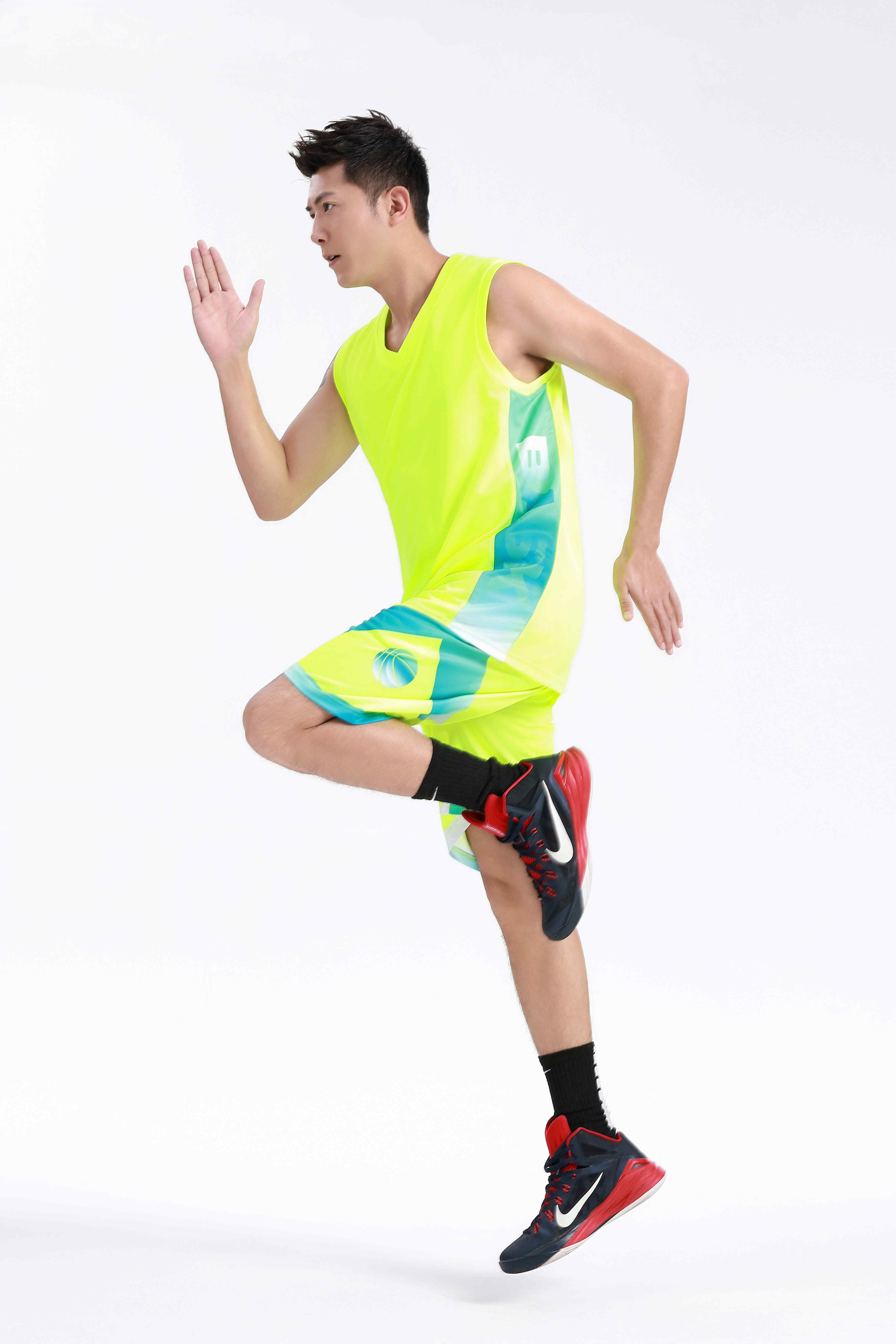 Side printed letters basketball uniform suit adult GY6-8450