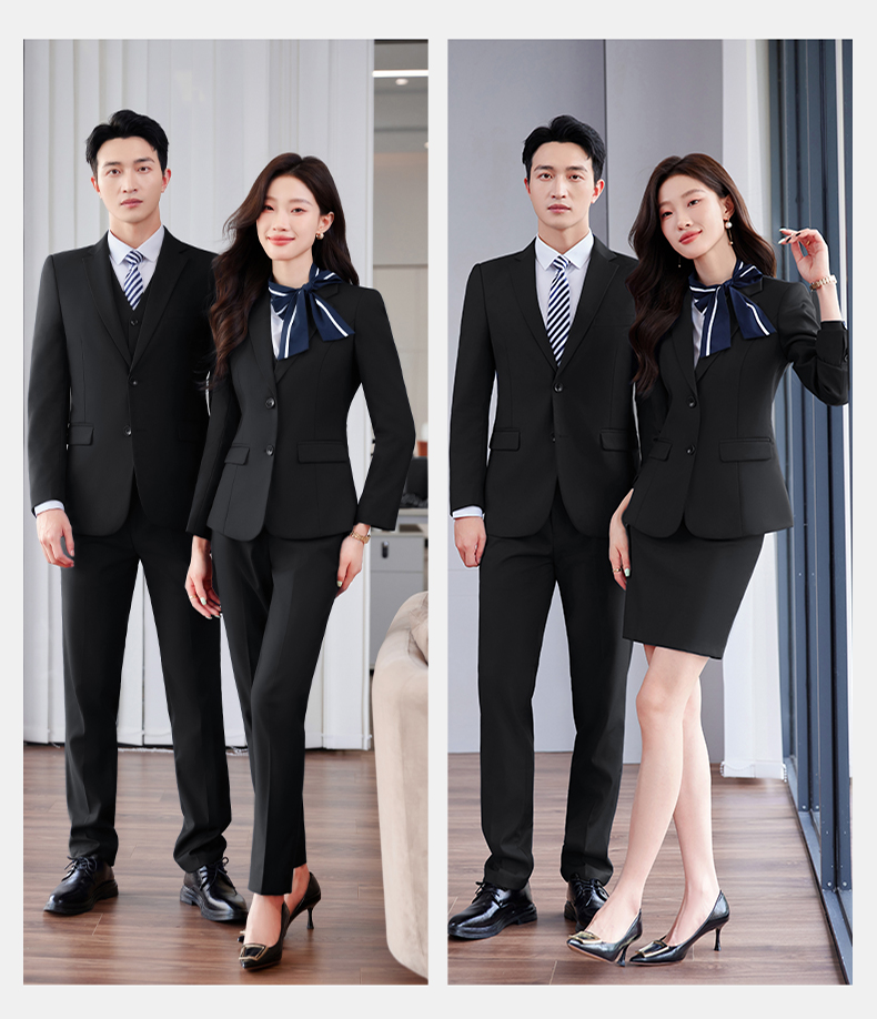 High-end anti-wrinkle business suit three-piece suit DY1-9910 female jacket + vest + skirt