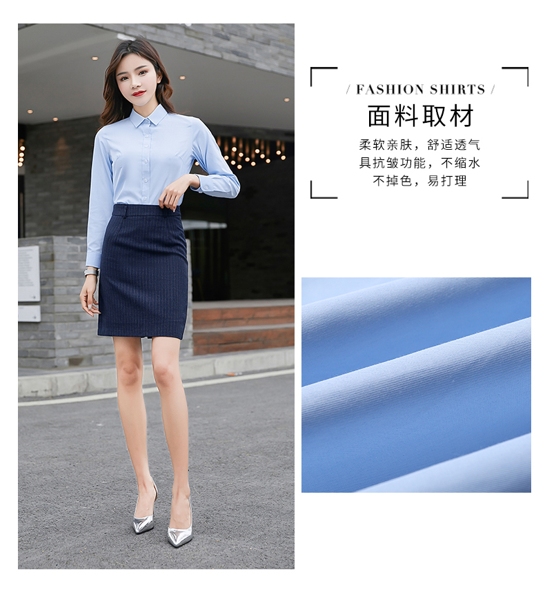 Business small collar long sleeve shirt female 180-999 female long sleeve