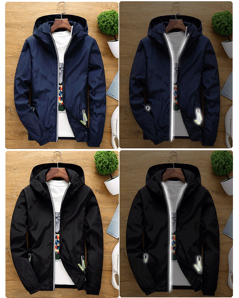 Reflective zipper jacket B17-8811