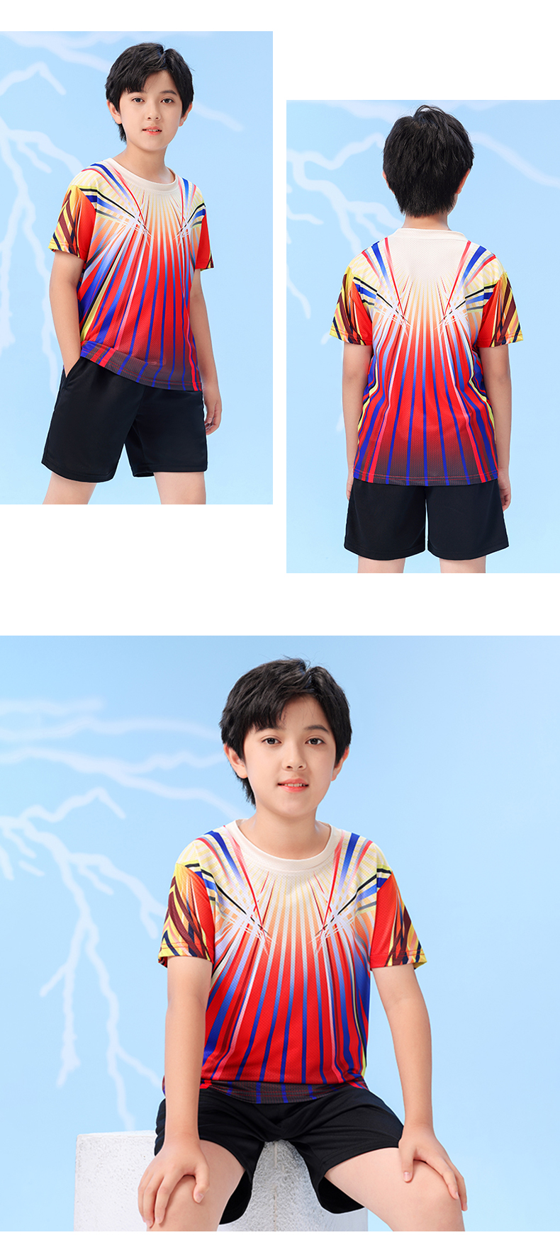 Children badminton table tennis clothing student competition sportswear tops GB7-270 children clothing