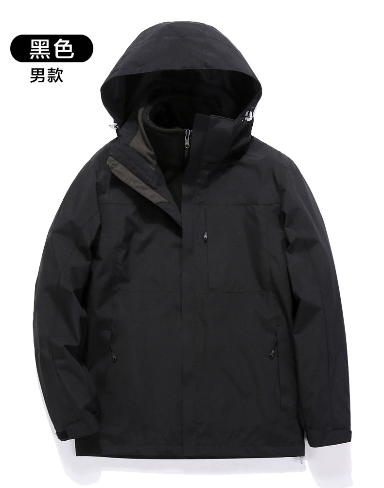 Thickened fleece lining three-in-one jacket T03-C21530 for men