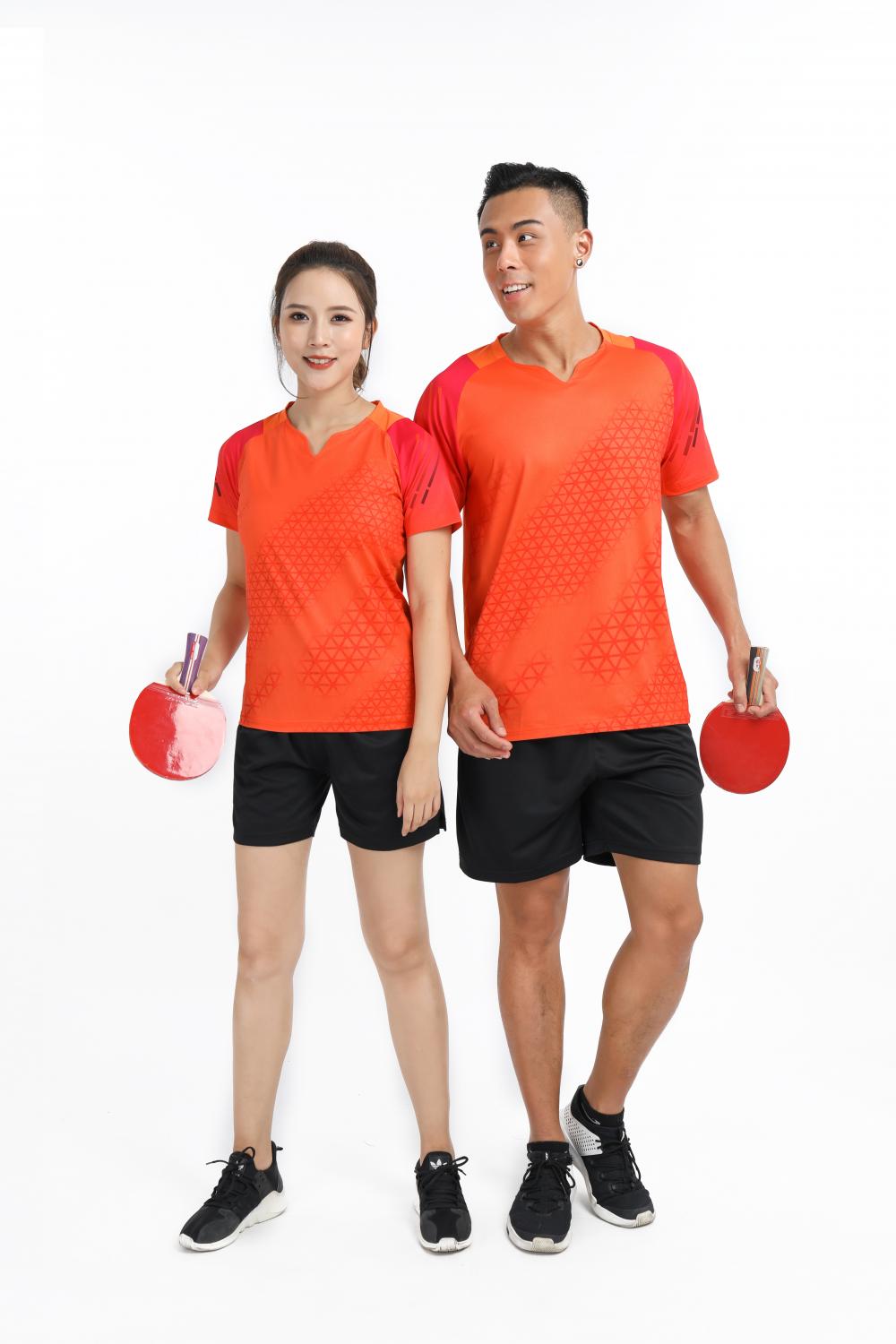 Polyester-spandex pinhole fabric V-neck outdoor sports short-sleeved top GB8-2903 for women