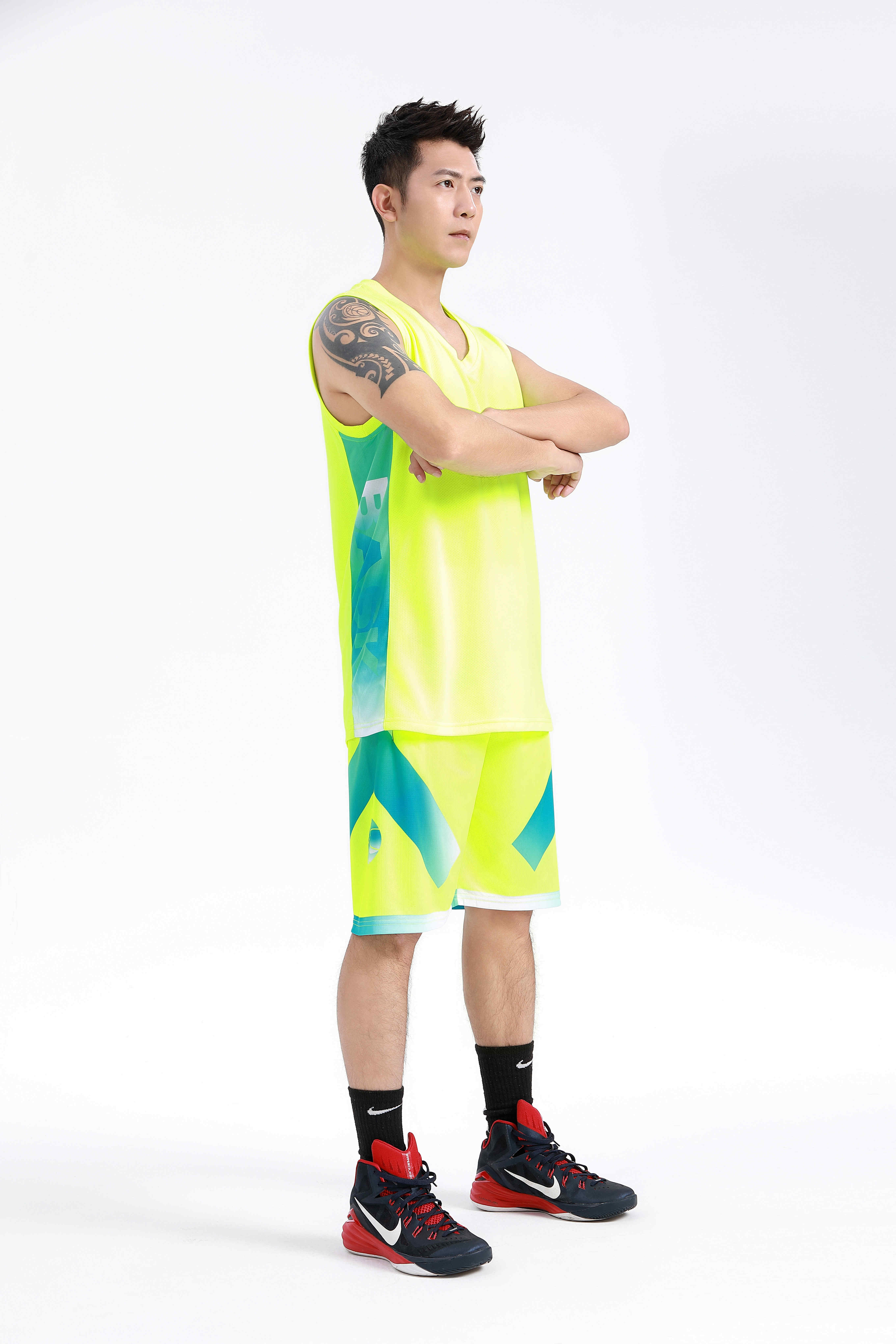 Side printed letters basketball uniform suit adult GY6-8450