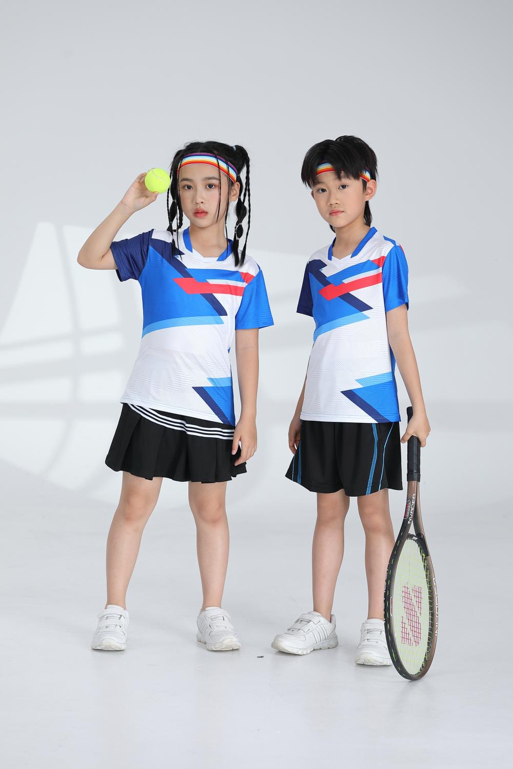 Polyester-spandex jacquard sports quick-drying training suit badminton suit 120-1895 children