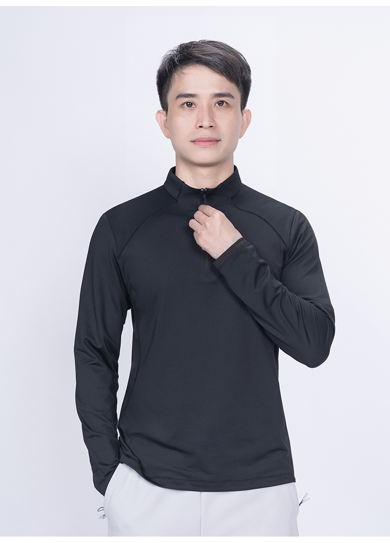 210g4D bay pattern jacquard long sleeve T-shirt KD4-88153