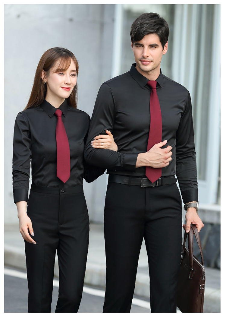 Professional plain solid color long-sleeved shirt DQ1-9801 men