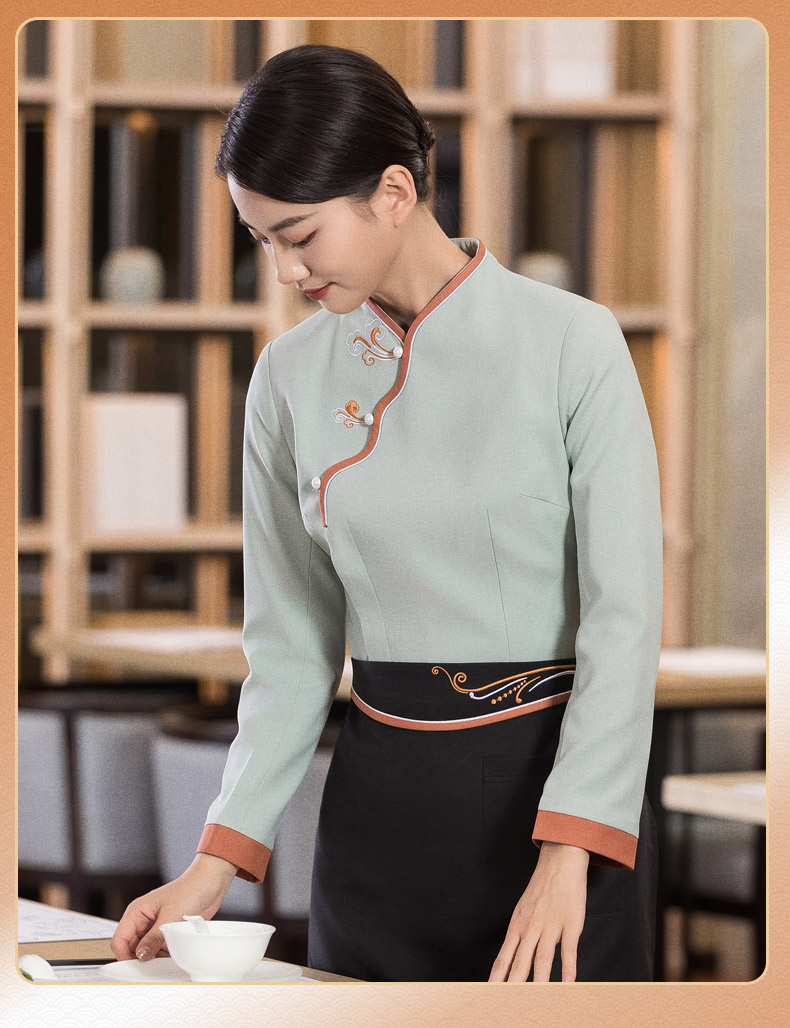 Three-button Xiangyun catering waiter work clothes H01-2022-32 female