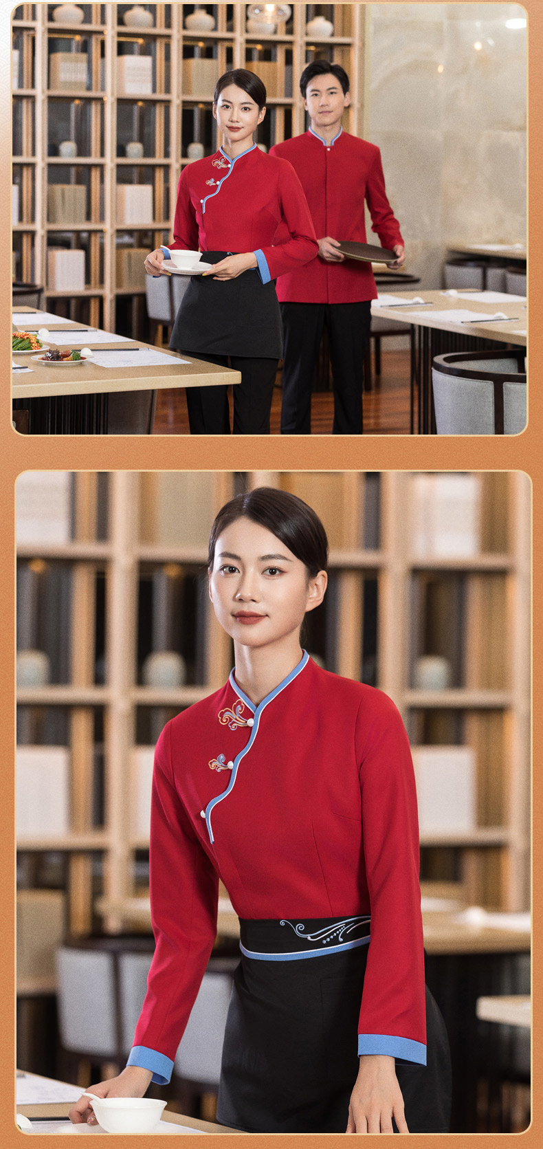 Three-button Xiangyun catering waiter work clothes H01-2022-32 female