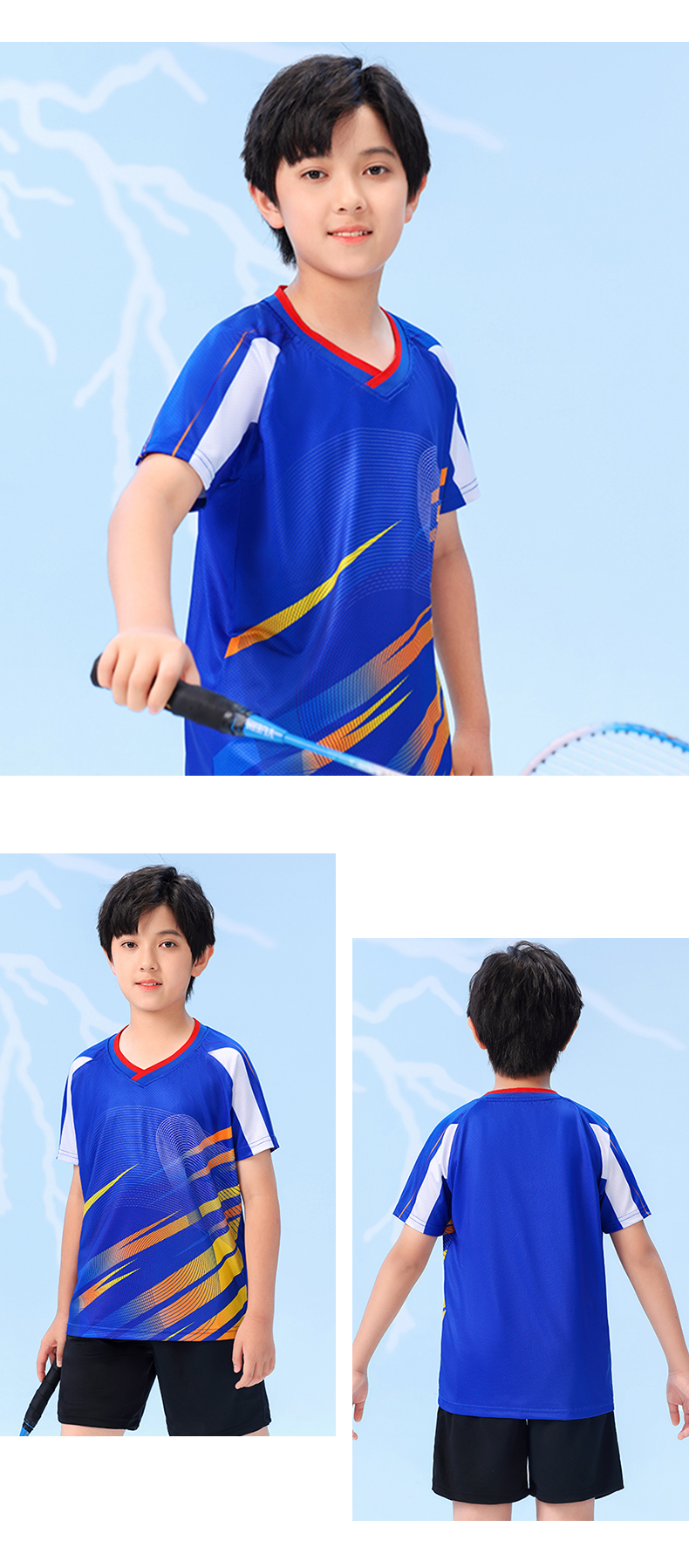 Men short-sleeved quick-drying badminton competition suit top GB7-272 adult