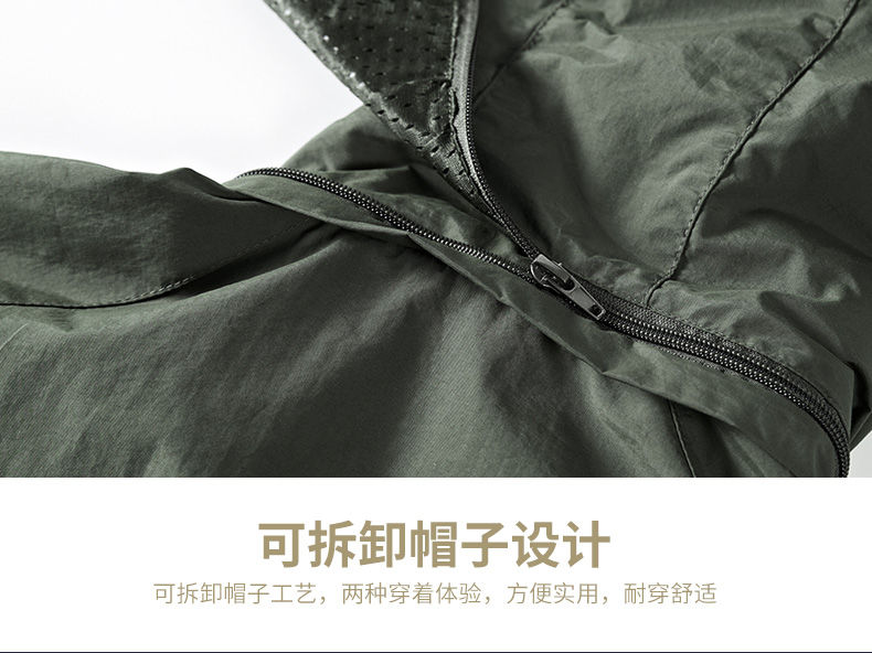 Outdoor men windproof jacket with detachable hood KC1-8689