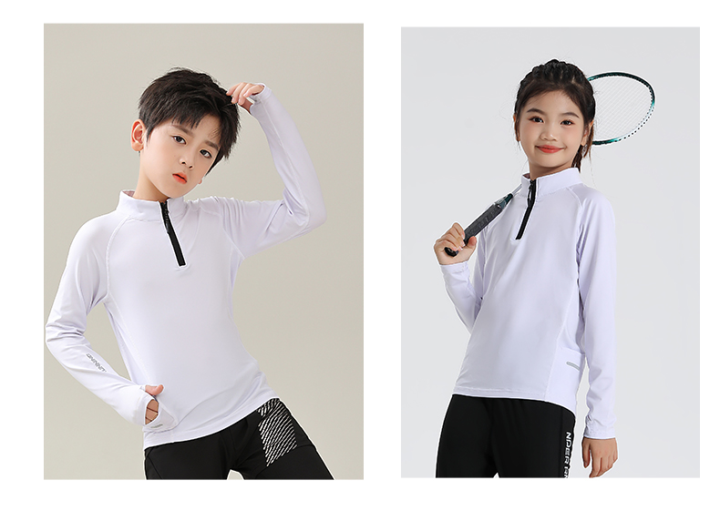 Fitness quick-drying fitness small high collar half zip training long sleeve (European size) GB3-9792