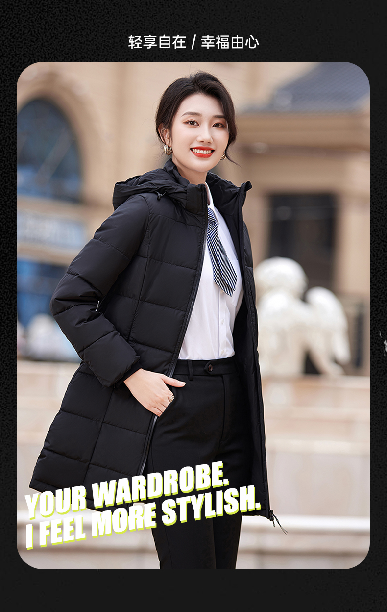 Business thick down jacket mid-length women model DY7-252 women model