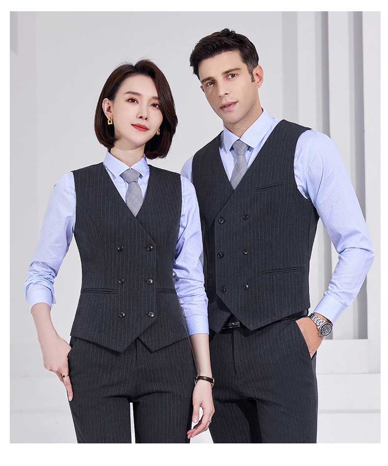 Double-breasted business striped suit jacket 81-8966 Double-breasted men suit