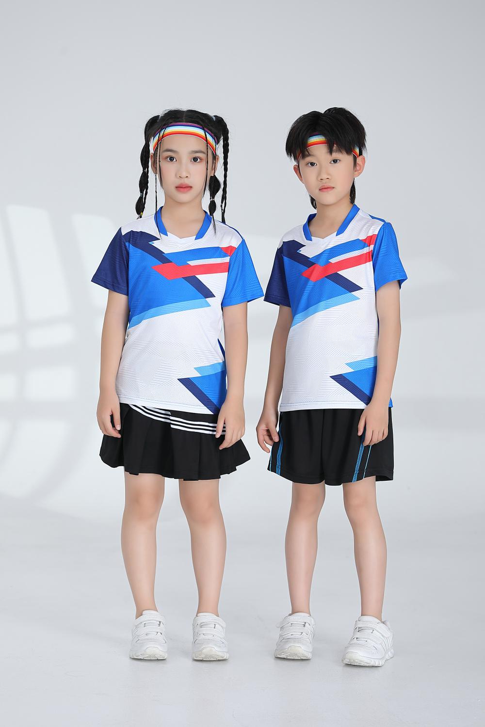 Polyester-spandex jacquard sports quick-drying training suit badminton suit 120-1895 children