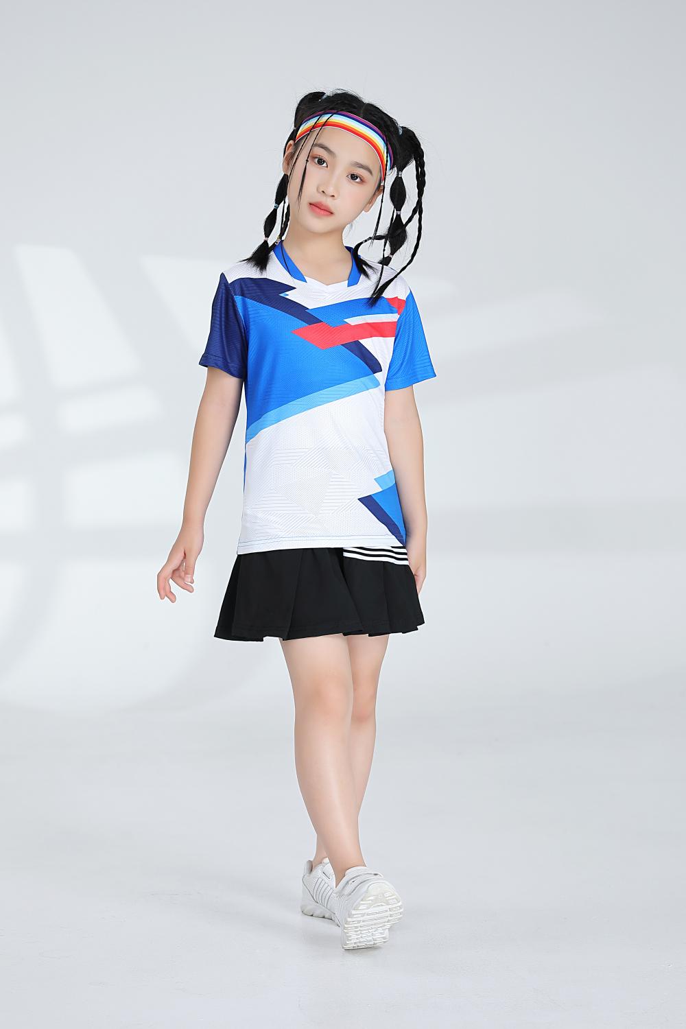 Polyester-spandex jacquard sports quick-drying training suit badminton suit 120-1895 children